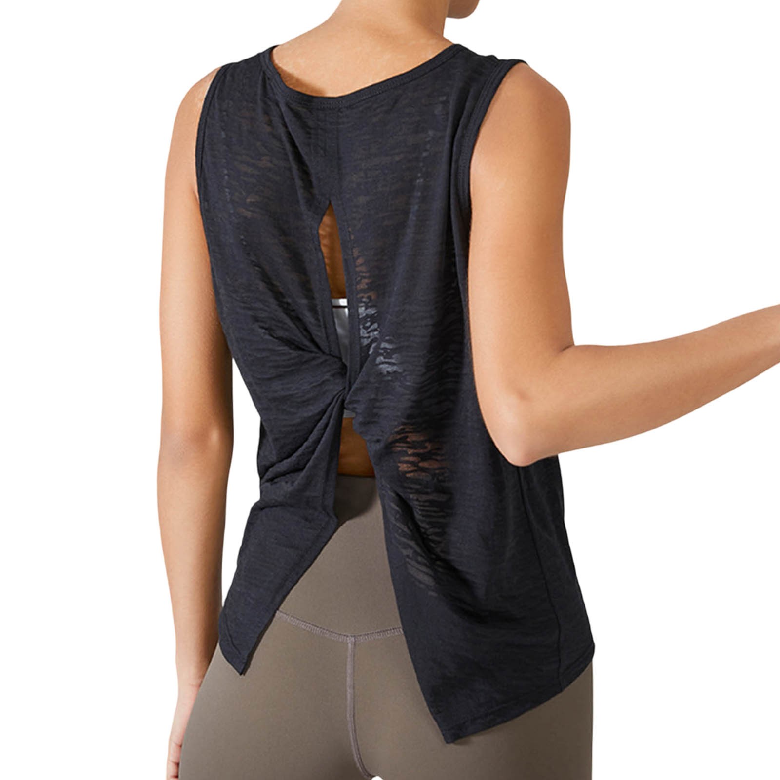 Camiseta de manga corta con cuello redondo para mujer - Poliéster transpirable - Para deportes, actividades de verano y otoño
